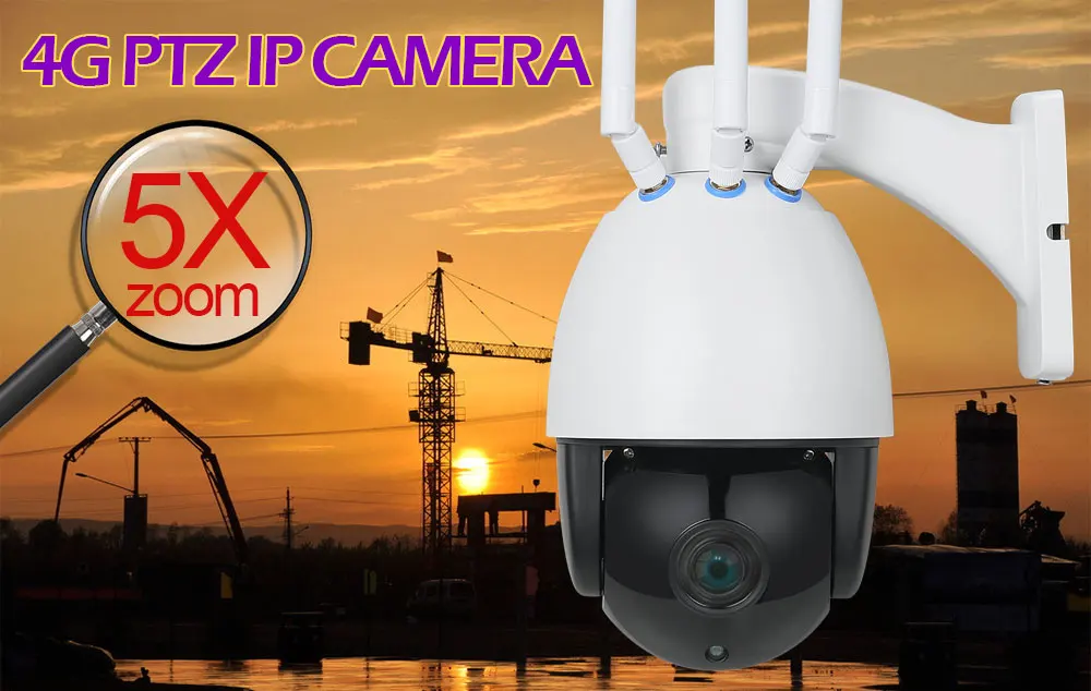 Беспроводная 4G 3g sim-карта PTZ IP камера для улицы IMX307 Wifi камера безопасности 5X зум ИК Ночное Видение CCTV купольная камера наблюдения