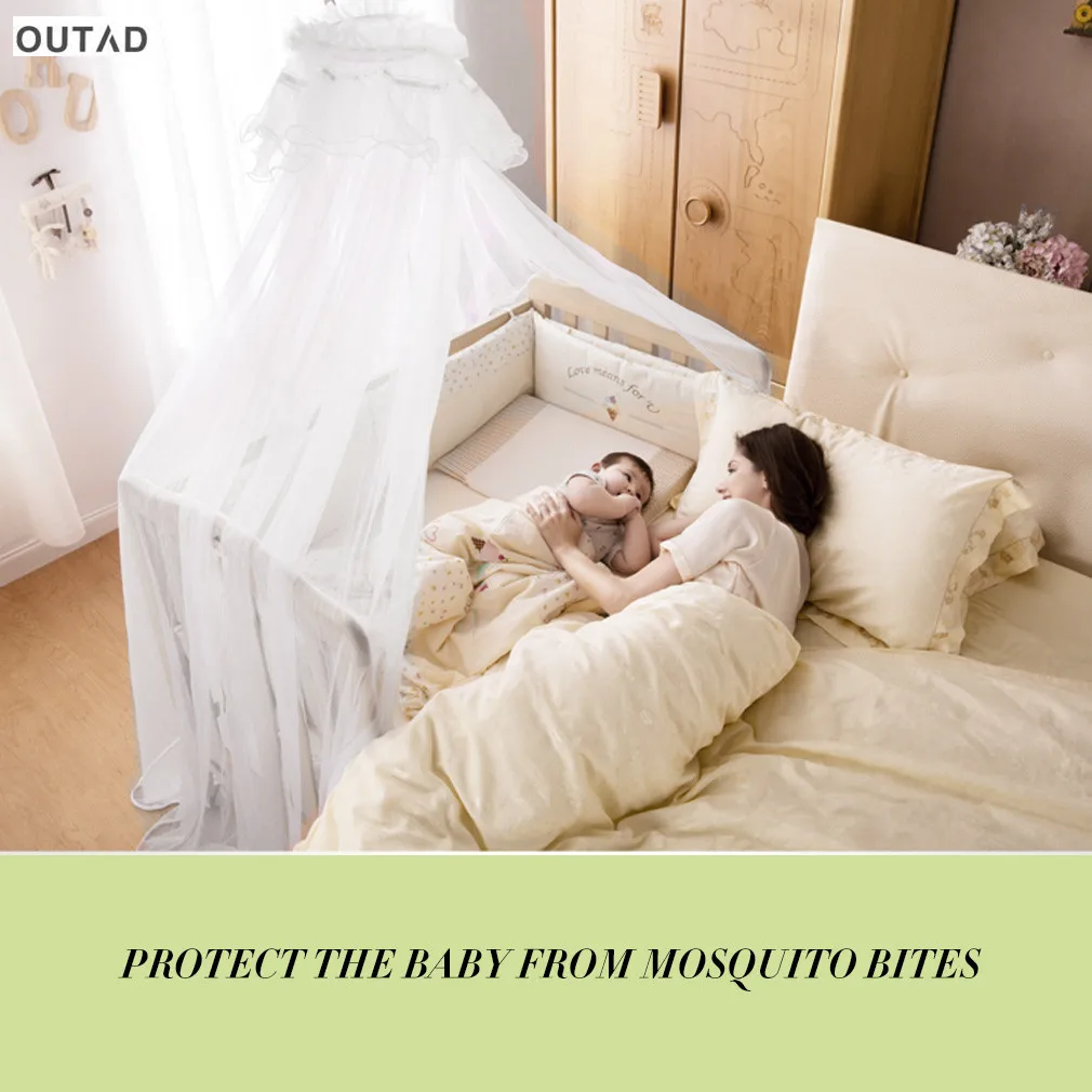 OUTAD детские постельные принадлежности сетка от комаров для детской кроватки портативный Размеры Круглый малыша кровать москитная сетка
