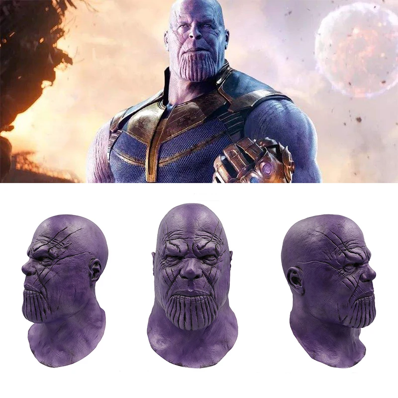 

Movie Avengers Endgame Thanos Mask Cosplay prop Latex Full Head Masks Face Shield
