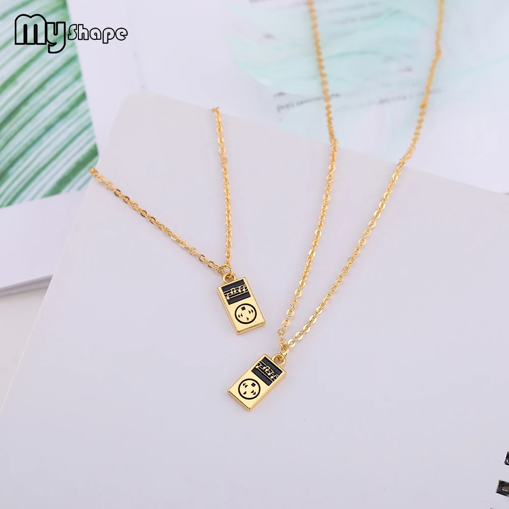 

Myshape Small MP3 Player Music Pendant Jewelry Set Gold Personality Necklace Bracelet Sets Accessories for Men Women New 2019