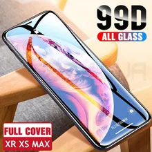 99D Защитное стекло для iPhone X XS Max XR закаленное защитное стекло полное покрытие изогнутое стекло для iPhone 6 s 7 8 Plus XR