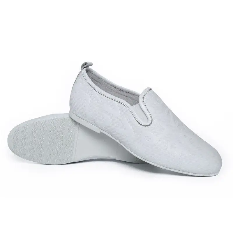 Mâle Appartements Mycolen Chaussures Casual Luxe gêne Souple De Blanc Mocassins Cuir Marque En Sans Véritable Hommes qwPSWq6Tf