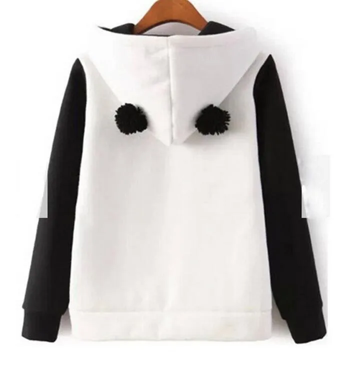 Милые женские толстовки с пандой черно-белые зимние осенние пуловеры для косплея толстовки Лидер продаж