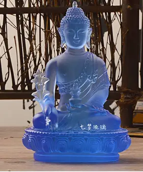 

Chinese firing glazed ornaments of evil Buddha King blue