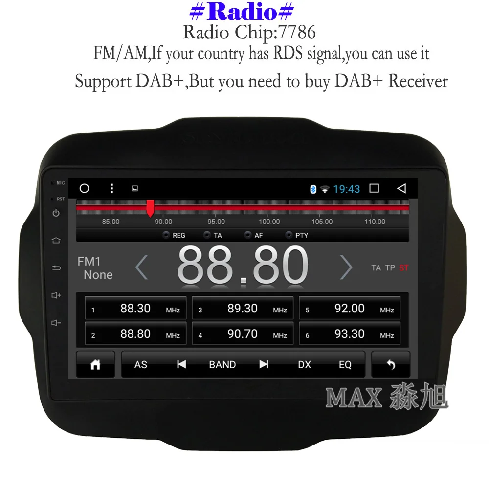 Best MAX Android 8.1.0 Car DVD For Jeep Renegade 2015 2016 2017 Car Radio RDS Bluetooth Call Music 4G WiFi SWC GPS Map 3