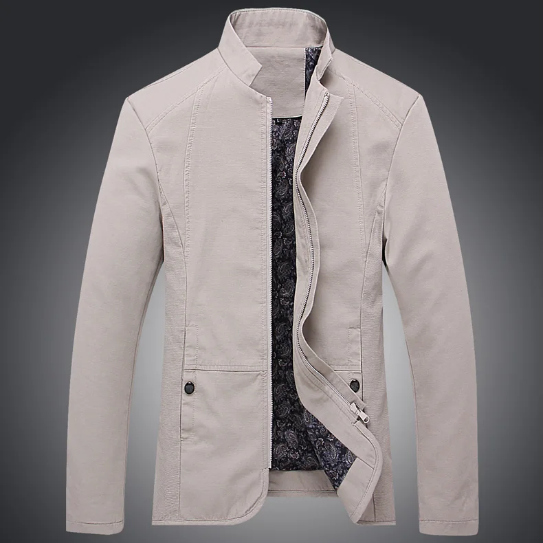 Hot Brand New Autumn Men Casual Jacket Coat Mens Fashion Washed 100% Cotton Spring Brand-Clothing Jackets Male Coats Zipper 5XL