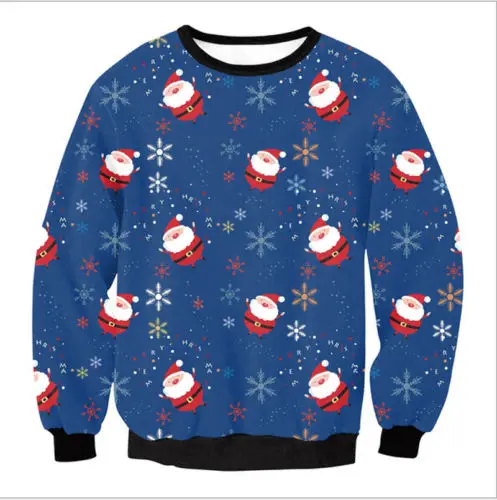 

Women Sweater Men Pullover Autumn Winter Tops Xmas Clothing Ugly Christmas Santa Claus Printed Loose Tops Unisex M L XL