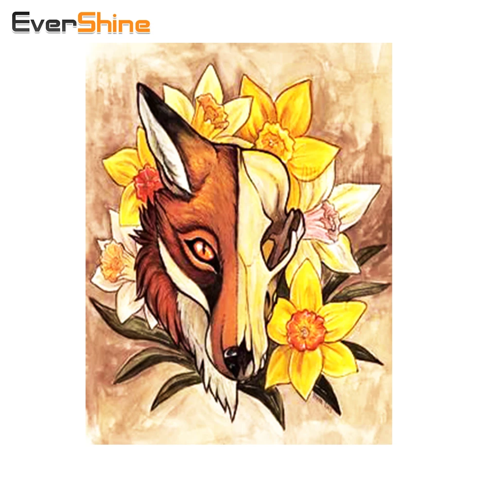 EverShine Diamond Embroidery Wolf and Skeleton 5d Diy Painting Mosaic Pictures Full Square Rhinestones Crystals Pattern | Дом и сад