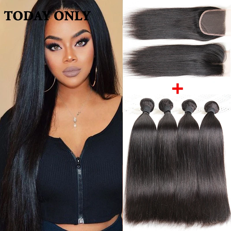 10a Grade Mink Brazilian Straight Virgin Hair Bundle Deals Lace