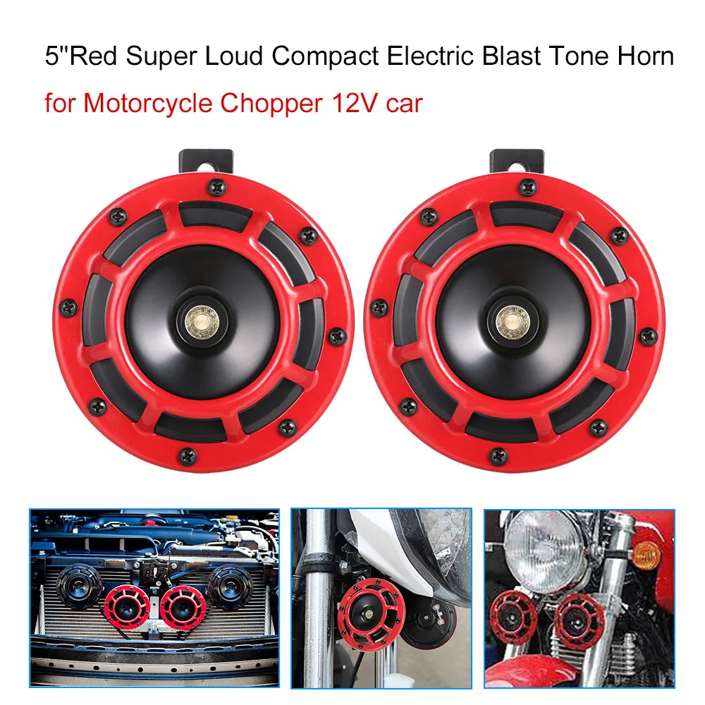 5"Red Super Loud Compact Electric Blast Tone Horn for ...