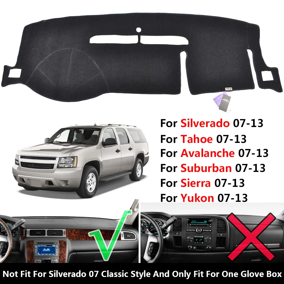 Tampa do Dashboard Dashmat para Chevy Silverado Avalanche Yukon Suburbana Tahoe Sierra 2007 2008 2009 - 2020 Mat 1500 Gmc 4 Sierra 1500 2007 2008 2009 - 2013