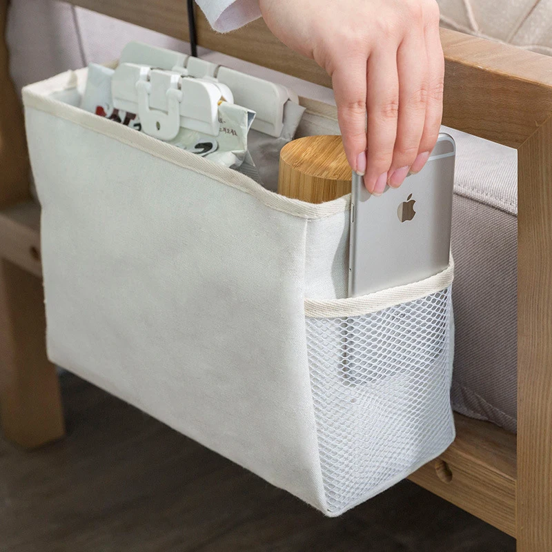 

Hanging Canvas Bag Storage Hanging Bags Bed Table Debris Storage Hanging Bags With Hooks Sundries Organizer