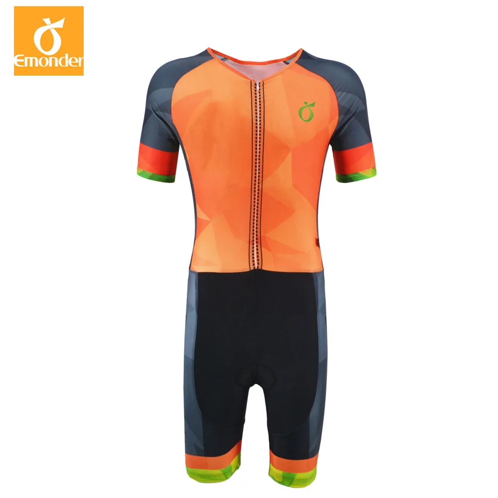 EMONDER حار الصيف الرجال بذلة الترياتلون الرياضية الدراجات Skinsuit عالية الجودة برو فريق الملابس الرياضية 2019