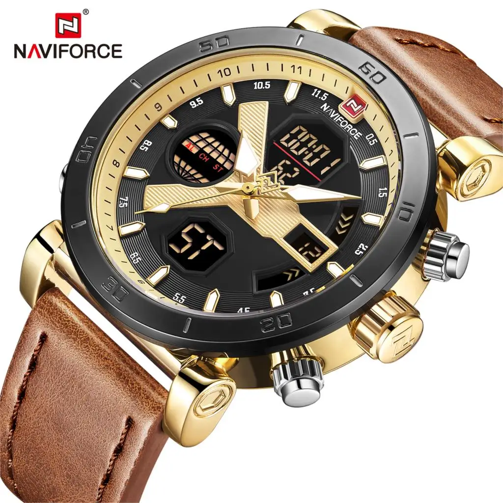 Часы NAVIFORCE мужские армейские спортивные водонепроницаемые аналоговые