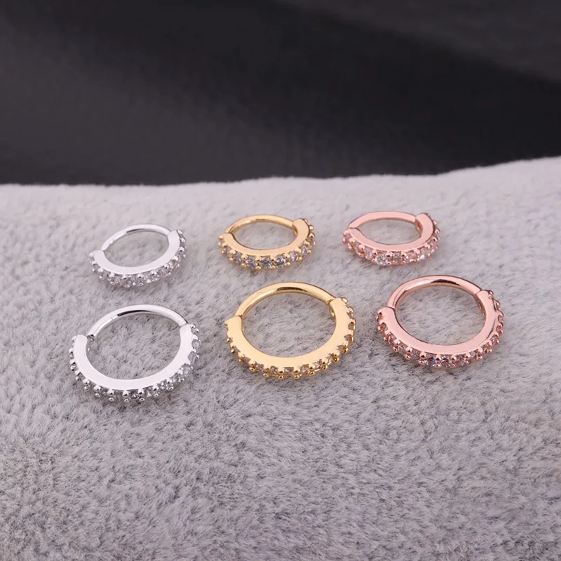 HTB1iT2vXHZnBKNjSZFKq6AGOVXaW - Sellsets 1PC 6/8/10mm Cz Nose Hoop Helix Cartilage Earring Daith Snug Rook Tragus Ring Ear Piercing Jewelry