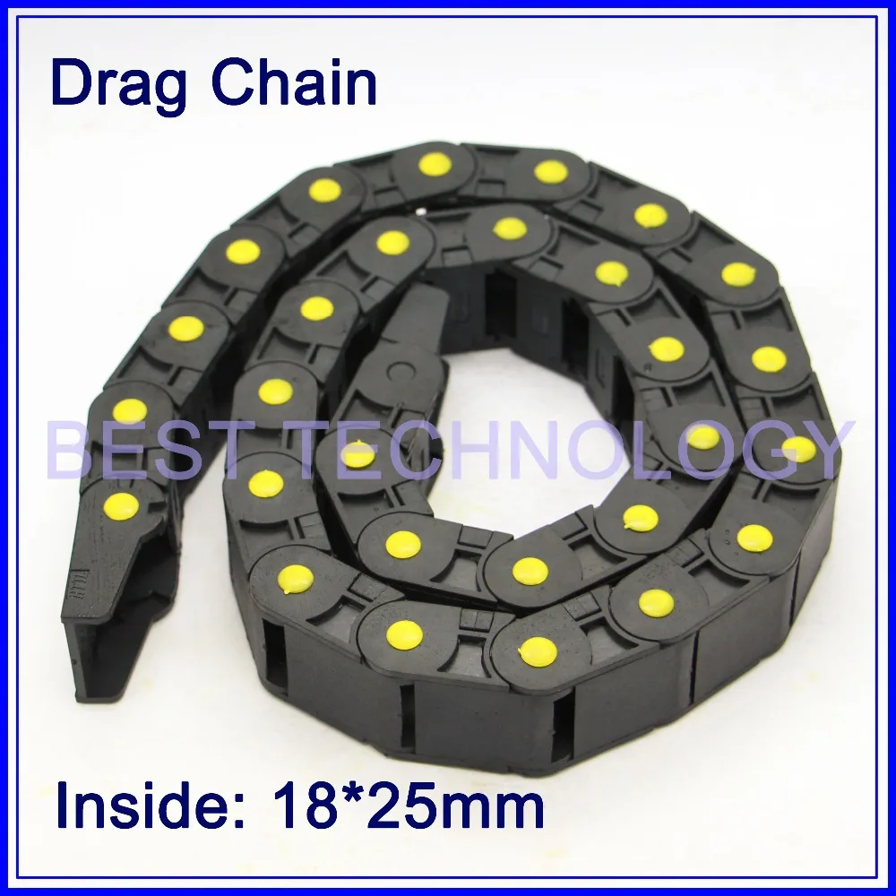 

Series 18 x 25mm 37mm 50mm length L1000mm Plastic Cable Drag Chain Wire Carrier with end connectors plastic towline Semi Closed