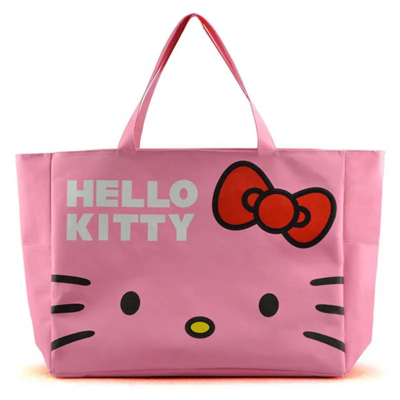 

HelloKitty Travel Waterproof Large Cute Bag for Women Foldable Big Shopping Bag Multipurpose Fashion Tote Female Cartoon Handbag