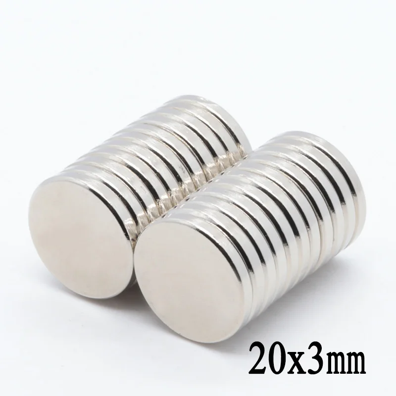 

100pcs 20x3 mm N35 Mini Super Strong Rare Earth Fridge Permanet Magnet Small Round Neodymium Magnet