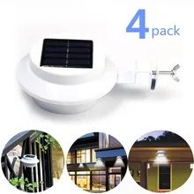 4 шт. Солнечный настенный светильник 4 светодиодный солнечный водосточный светильник для дома, сада, двора, стены забор лампа для дорожек ночник