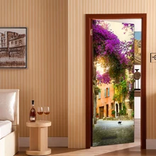 Самоклеящаяся наклейка на дверь 3D декоративные водонепроницаемые дверные наклейки для ванной комнаты, наклейки на стену(38,5X200 см)(2 ломтика