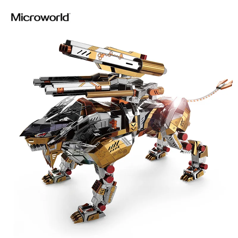 Microworld 3D металлическая головоломка ревущий Лев сборные модели наборы D001 DIY 3D лазерная резка головоломки игрушки для проверки