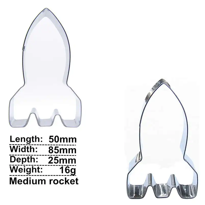 Инструменты для украшения торта в форме ракеты среднего размера, формы для выпечки печенья и десертного печенья, прямые продажи