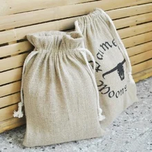 100 шт./лот CBRL джута/Лен/Льна Drawstring сумки и мешок для аксессуары/IPad Mini, различные цвета, размер подгонять