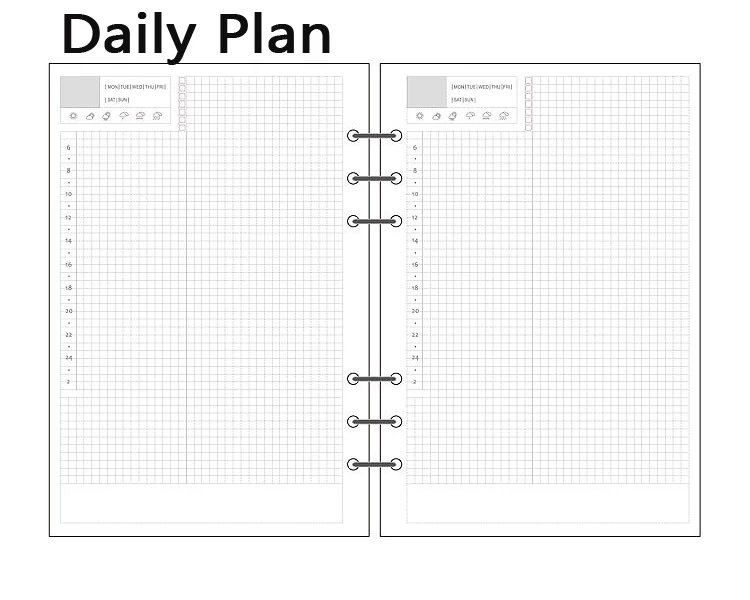 A5 A6 Bullet Journal точечный блокнот наполнитель бумажная сетка линия Bland делать Еженедельный ежемесячный планировщик крафт внутренние страницы C15 D10 - Цвет: Daily plan