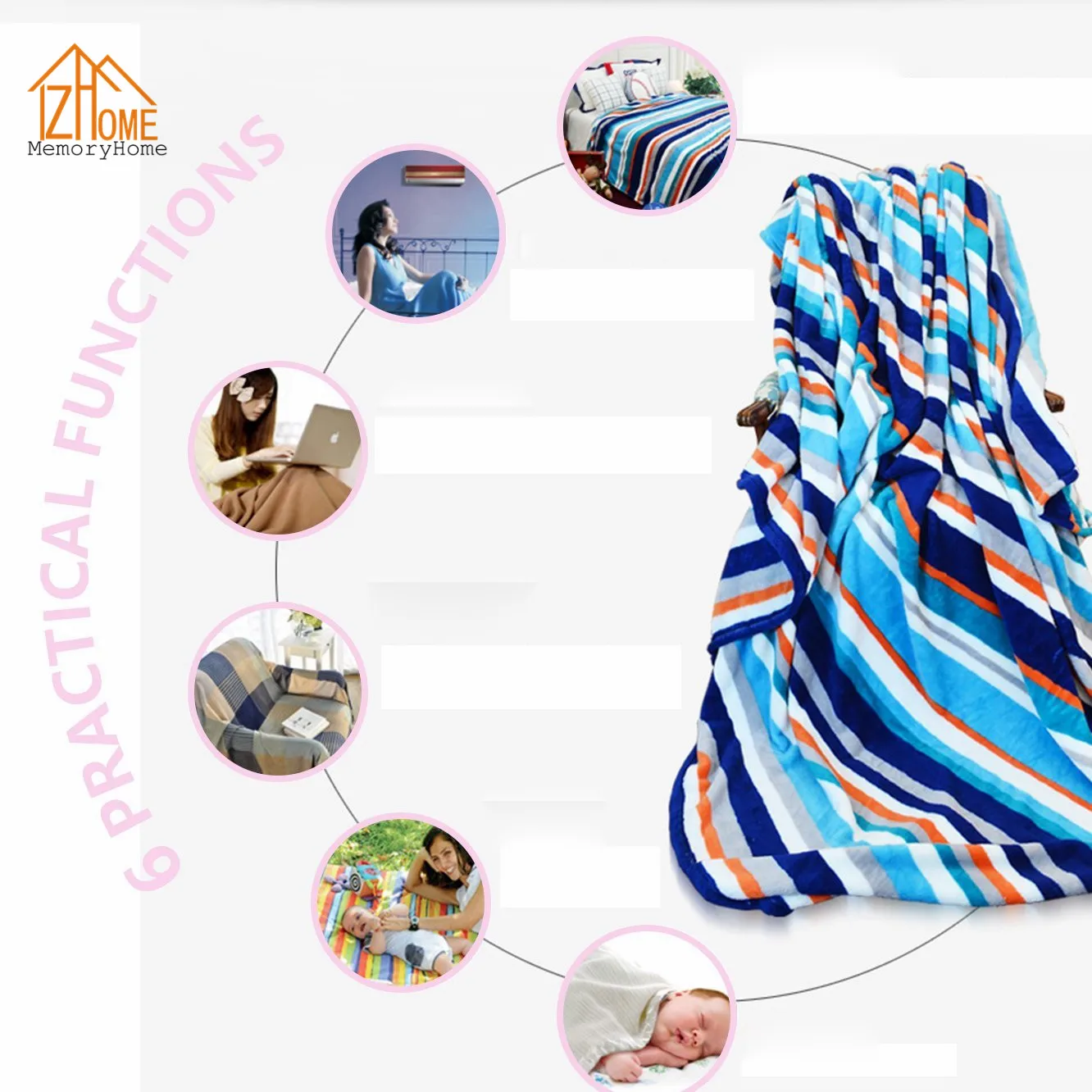 Одеяло теплое флисовое для кровати Осеннее одеяло с сушеными листьями и скелетом