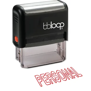 

BBloop "PERSONAL" Italic Outline Self-Inking Stamp, Rectangular, Laser Engraved, RED