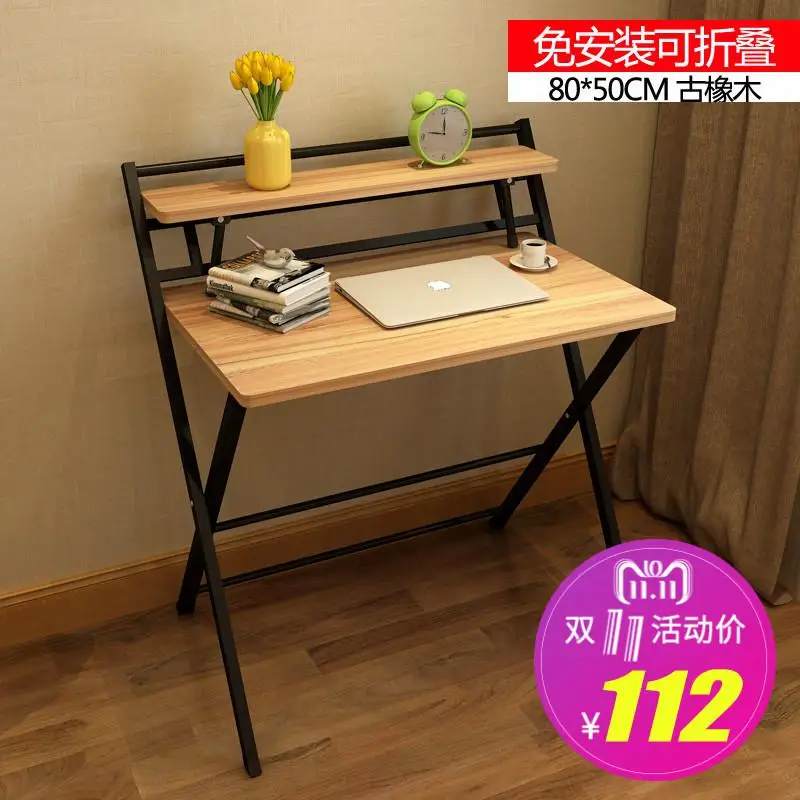 Folding Table Fashion Home Desktop Computer Desk Notebook Table Simple Desk Writing Desk Free Installation Multi-function - Цвет: style2