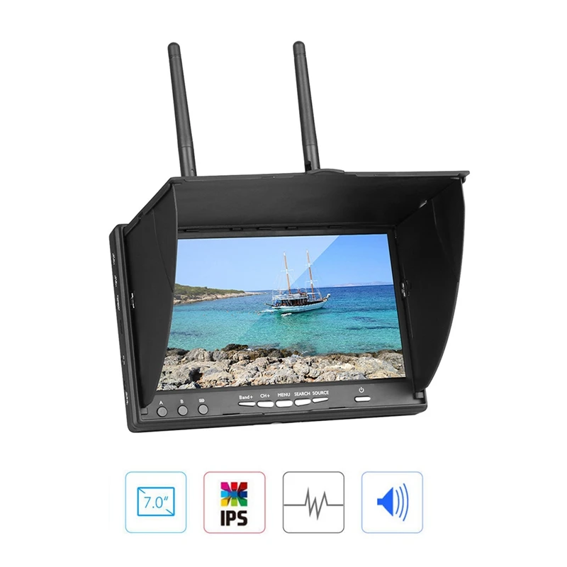 7 дюймовый TFT ЖК экран FPV монитор LT5802S 800*480 разрешение 5 8G 40CH светодиодная подсветка