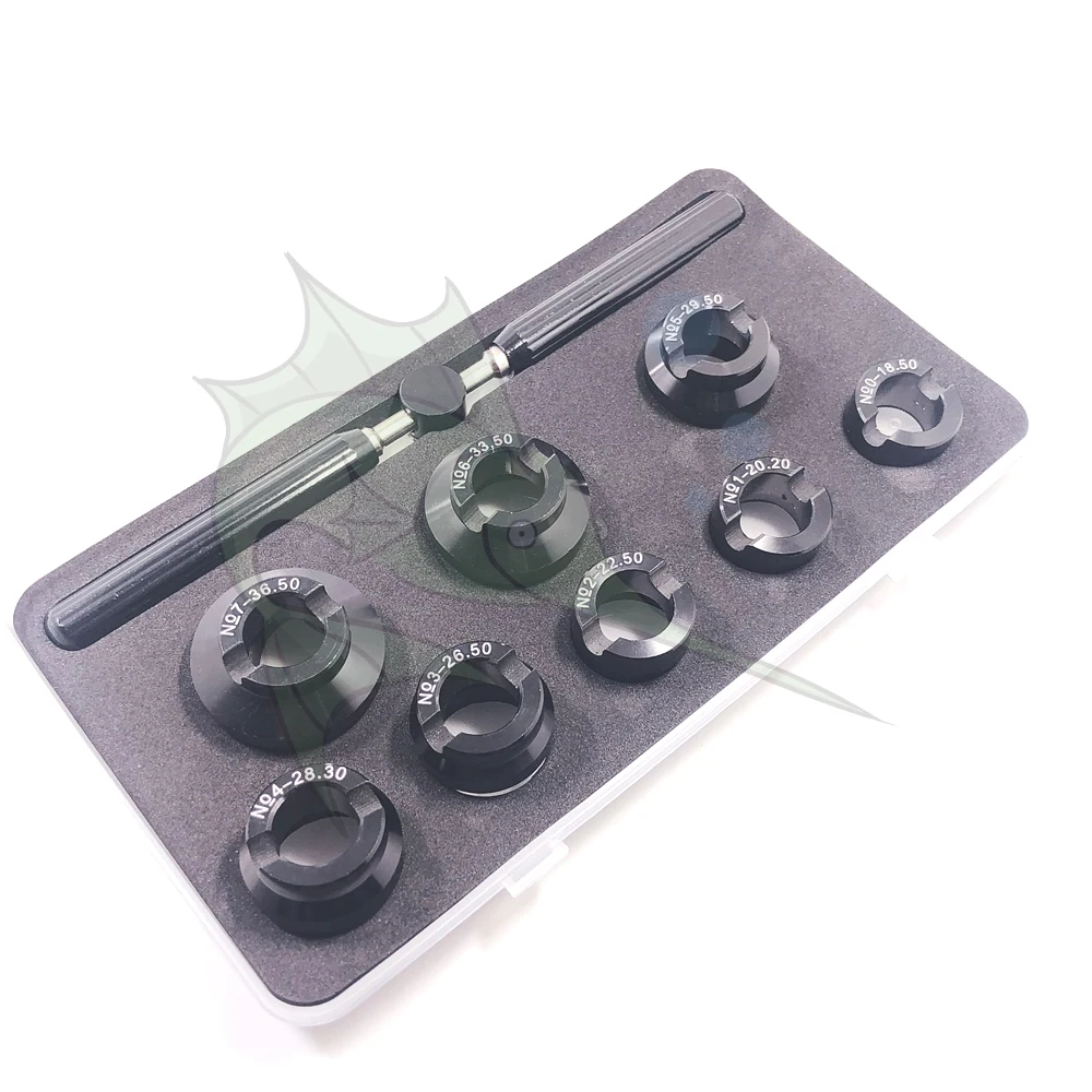 

BD 5537 Watch Back Opener Set 8 pcs Assort Size Watch Back Case Opener Dies Set Watch Tool for Rlx Watch Repair