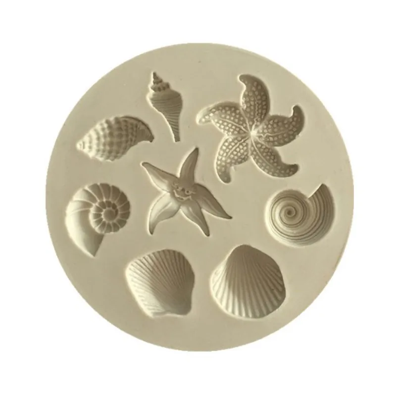 

Cake Decoration Tools DIY Sea Creatures Conch Starfish Shell Fondant Cake Candy Silicone Molds Creative DIY Chocolate Mold