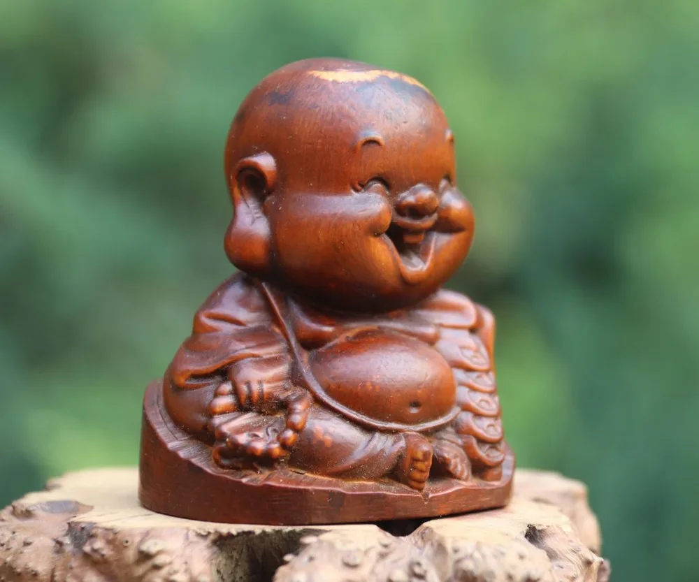 7 см China Boxwood Sack искусственное богатство|Статуи и скульптуры| |