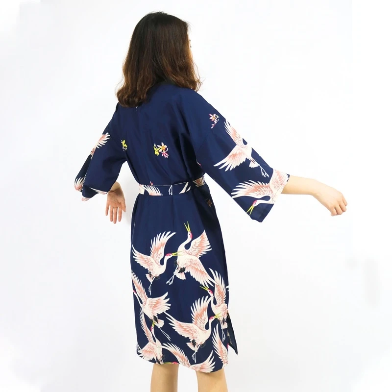 Женское японское кимоно yukata кардиган блузка с длинным рукавом в традиционном