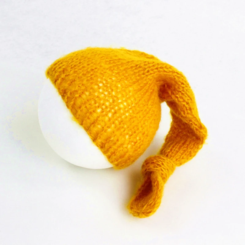 От 0 до 3 месяцев Длинный хвост хлопок трикотажные детские трикотажные шапки аксессуары для фотографирования новорожденных супер мягкие однотонные фото съемки шляпа