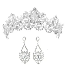 DIEZI Мода барокко роскошные хрустальные свадебные короны серьги тиара, диадема тиары для женщин Свадебные аксессуары для волос