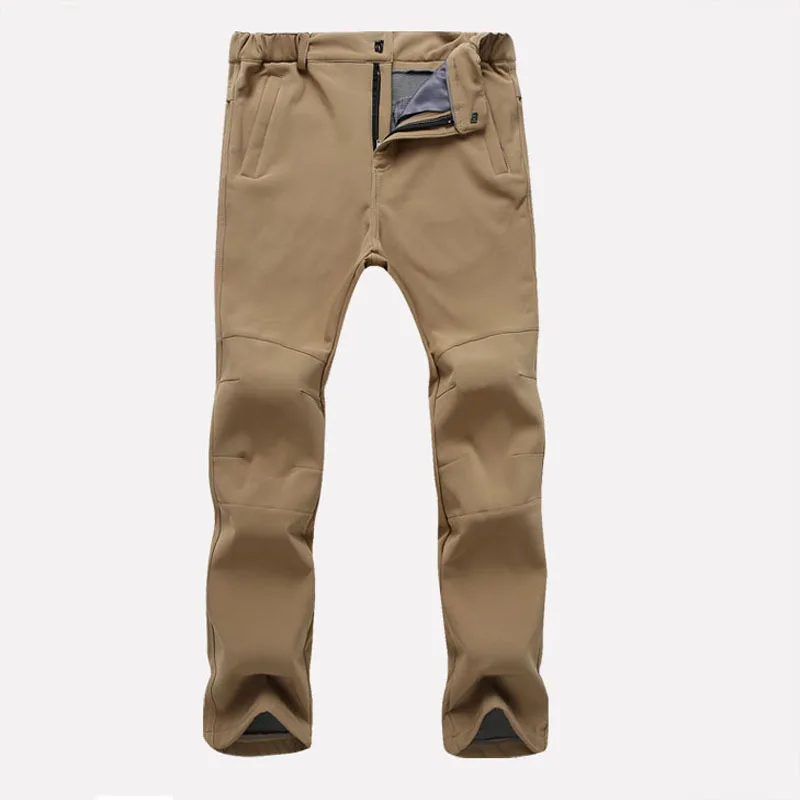 

Winter Waterproof Pants Men Casual Thick Warm Fleece Shark Skin Trousers Male Windbreaker Elastic Sweatpants Men Tactical Pants