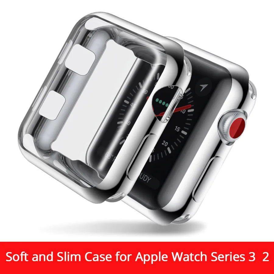 

TPU Soft Case for Apple Watch series 2 3 Soft Slim Protect Cover Fashion Smart Watches Screen Protector for Apple Watch 38 42 mm