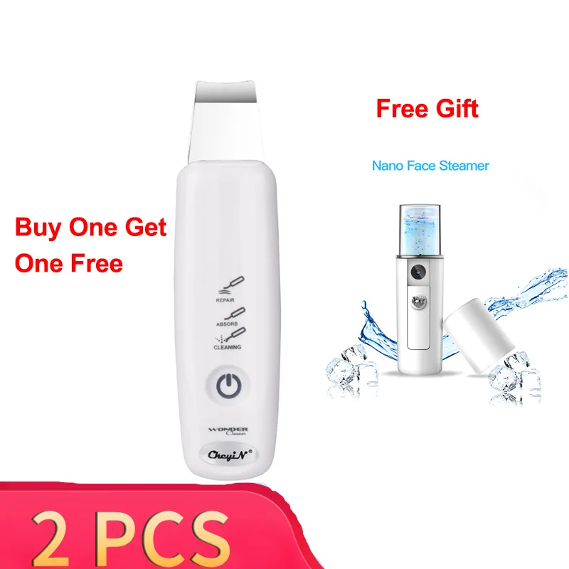 Buy One Get Two Ultrasonic Ion Skin Scrubber Deep Cleaning Face Pore