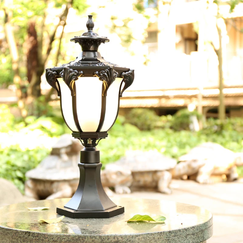 Beste Europese retro outdoor post licht E27 lamp aluminium productie brons waterdicht tuin licht villa deur verlichting lamp