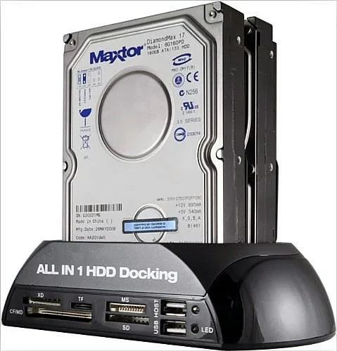 

HBUDS 2.5"/3.5" IDE SATA HDD Docking Station +Card Reader Hub (red)
