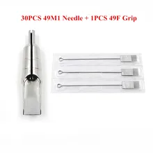 Ручка татуировки с иглами 30 шт одноразовые стерильные 49 M1 Magnum иглы татуировки с 1 шт 49F плоская игла