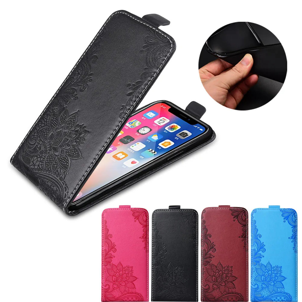 

For Samsung Galaxy A40 case TPU Soft back cover flip leather case Vertical Cover