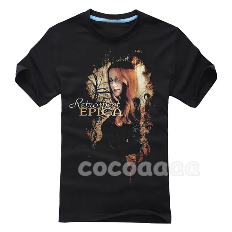 24 дизайна винтажный Готический стиль Epica рок брендовая рубашка 3D иллюстрация фитнес тяжелый металл Хлопок Уличная одежда для катания на скейтборде рокер