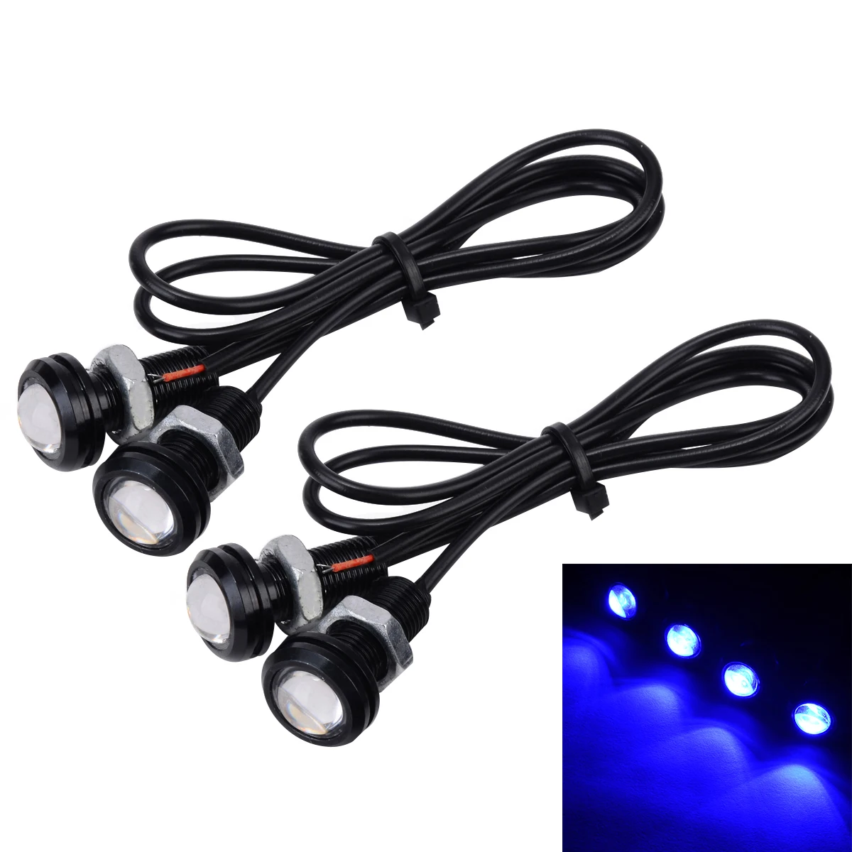 4pcs 12V 10W Blue LED Boat Drain Plug Light Lamp Waterproof Marine Underwater Fish Boat Light Parts Accessories