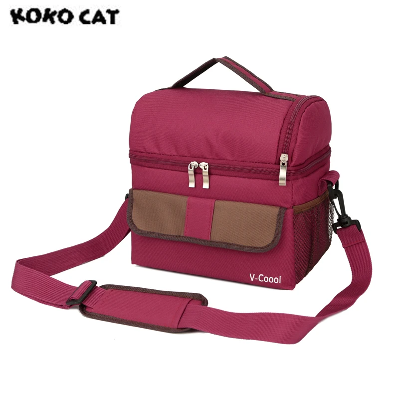 Double Layer Fashion Portable Multifunction lunch Bag Thermal Food Picnic...