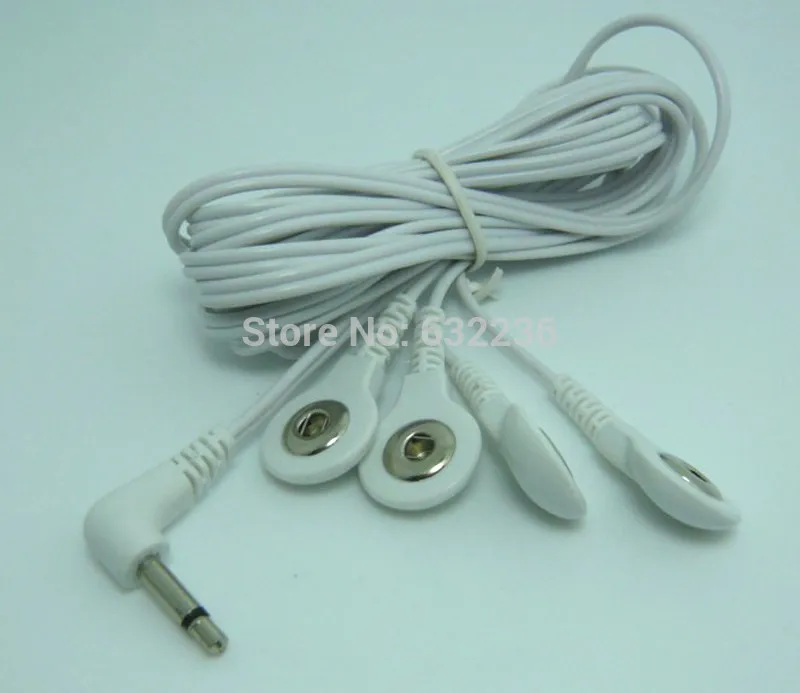 

DHL Freeshipping 1000pcs/lot 4 in 1 DC head 3.5mm electrode wire/cable plug 3.5mm for tens ems digital therapy machine
