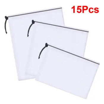 

15Pcs Reusable Produce Bags White Rope Mesh Vegetable Fruit Toys Storage Pouch